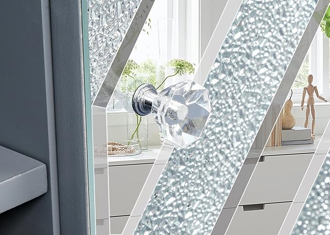 Goujxcy Mirrored TV Stand for 65+ inch TV,Sliver TV Console Table with Open Storage & 2 Storage Cabinets,Diamond Shape Mirror Doors for Living Room (A)