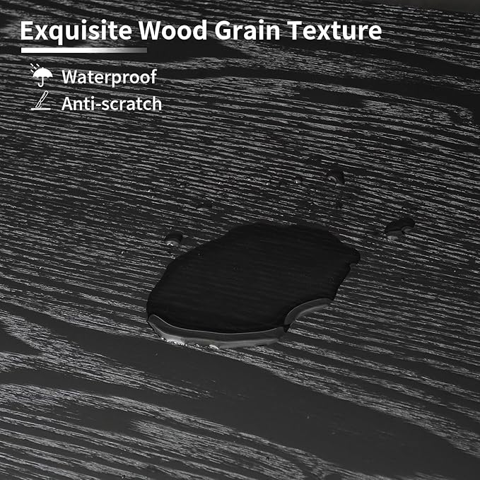 55.12" Wood Console Table for Entryway, Narrow Long Real Wood Fluted Design Sofa Tables Behind Couch Table Entryway Tables with 2-Tier Storage Shelves for Living Room, Hallway, Foyer, Black