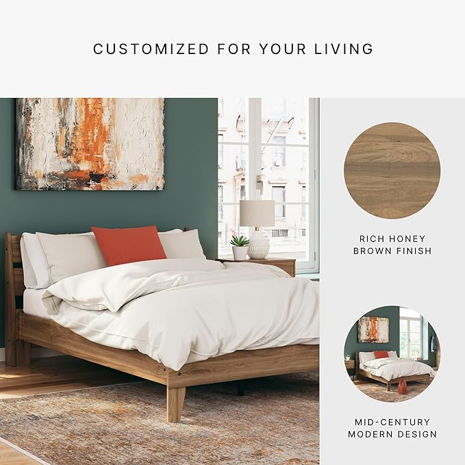 Signature Design by Ashley Deanlow Rustic Panel Headboard, Full, Light Brown