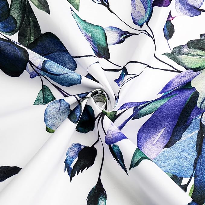 Gibelle Small Stall Shower Curtain 36 x 72, Narrow Green Eucalyptus Leaves Shower Curtain, Watercolor Floral Plant Bathroom Curtains Shower Set with Hooks