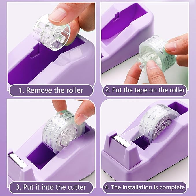 yuun Desk Organizers and Accessories, Purple Office Organizer for Women Storage with Stapler, Tape Holder, Clips Set, Staple Remover, Scissor, Pen Holder, Ruler, Pen, Staples and Transparent Glue