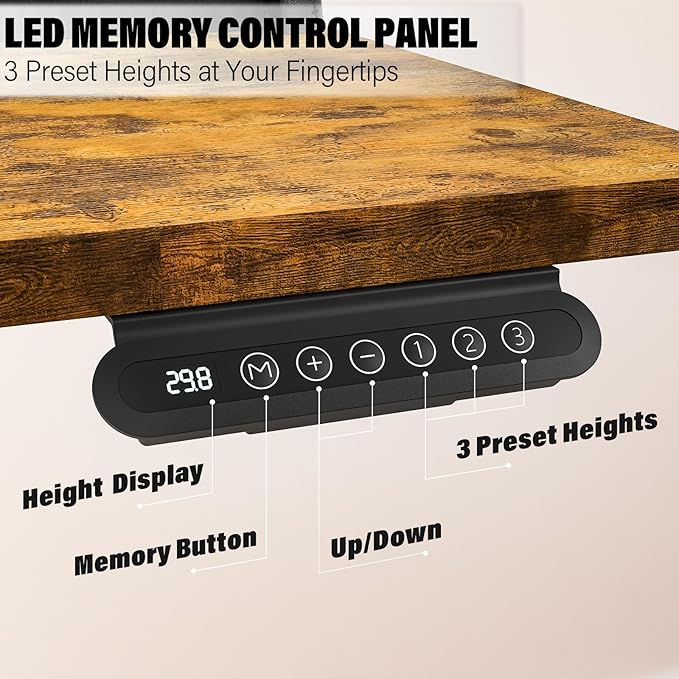 Electric Standing Desk with 4 Drawers 55''x 24'' Adjustable Height Sit to Stand Up Desk with Storage Shelf, C-Clamp Mount Compatible Black Home Office Desks Computer Gaming Table Ergonomic Workstation