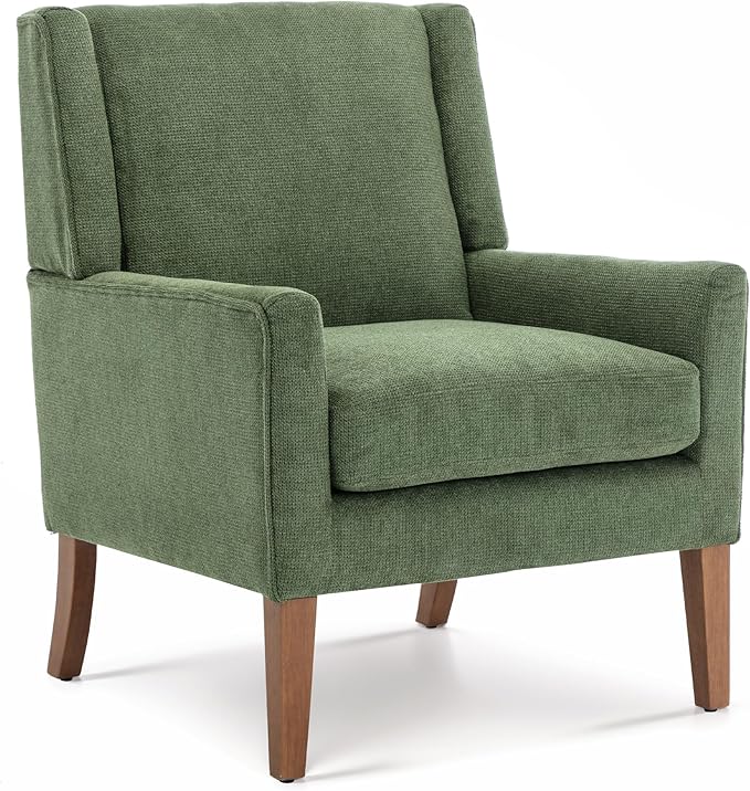 Accent Chairs for Living Room, Mid-Century Wooden Fabric Living Room Chairs, Arm Chair, Side Chairs for Living Room, Bedroom, Reading Nook