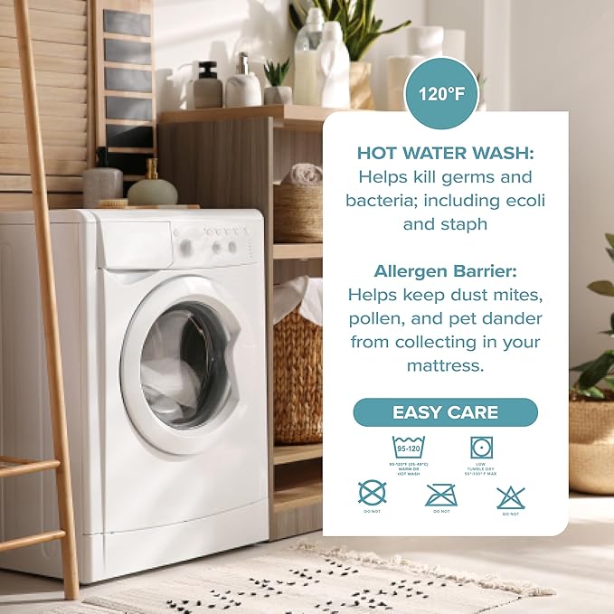 Bare Home Twin XL Quilted Mattress Pad - Twin Extra Long - Soft Mattress Topper - College Dorm Room Essentials - Easily Washable & Comfortable - Fitted Cover - Up to 15 Inches Deep (Twin XL, White)