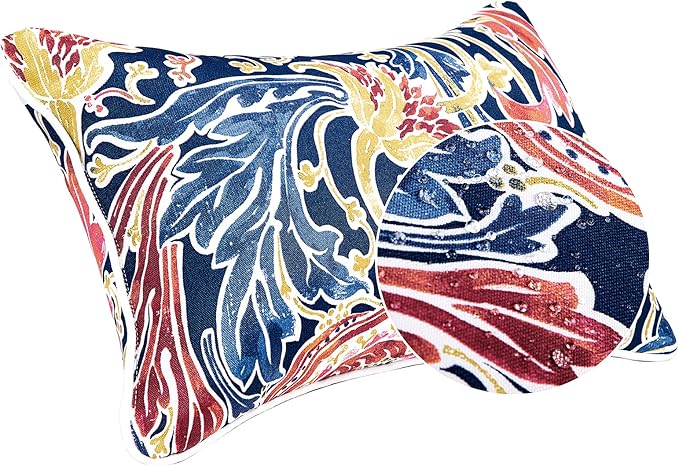 JMGBird Outdoor Lumbar Pillows, Waterproof Throw Pillows with Insert, Pack of 2, 12×20 Inch, Add a Pop of Color to Your Outdoors with Vibrant Furniture Pillows