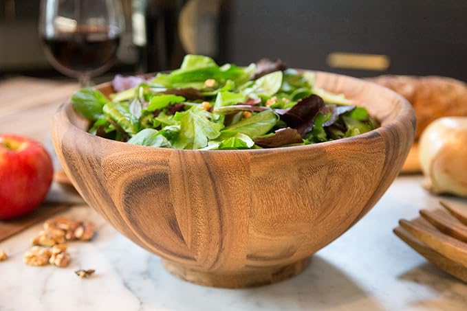 Ironwood Gourmet Large Salinas Standard Salad Bowl, Acacia Wood