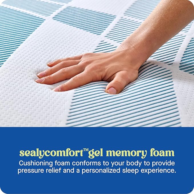 Sealy Dreamlife 12” Hybrid Mattress-in-a-Box, California King, SealyComfort Gel Memory Foam, SealyResponsive Encased Coils, Surface-Guard Technology
