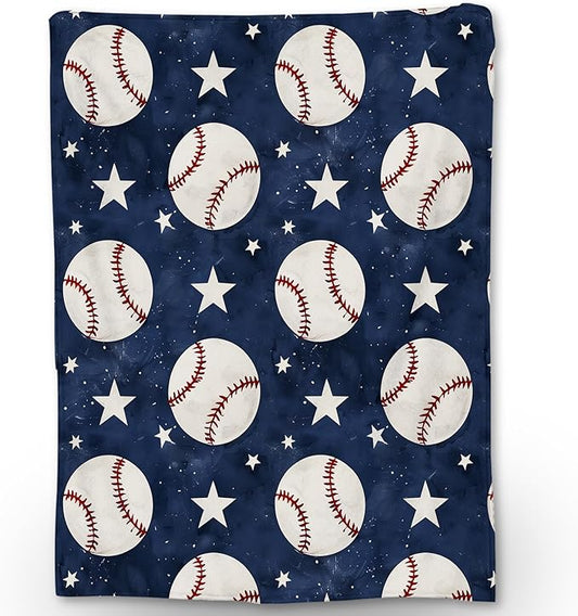 Baseball Blanket - Ultra Soft, Fluffy, Lightweight Flannel Throw Blankets for Couch, Bed, Travel, Outdoor - Cozy, Fuzzy Home Decor, for Adults Kids Men Boys Girls 80×60 in