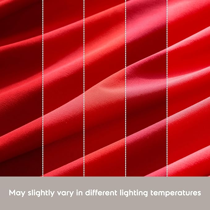 Nestl Full Sheet Set - Luxury 1800 Ultra-Soft Microfiber Full Bed Sheets - Double Brushed - Deep Pockets - Easy Fit - 4 Piece Set - Bedding Sheets & Pillowcases (Full, Red)