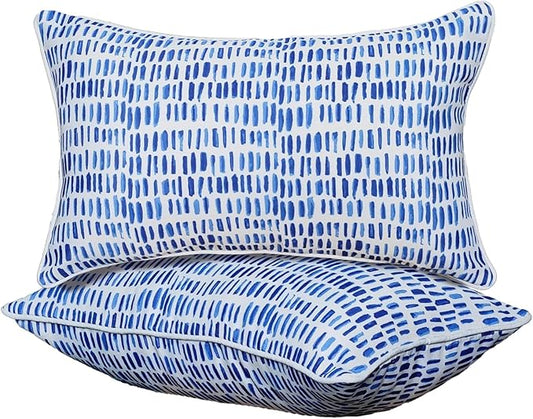 Outdoor Lumbar Pillows - Decorative Pillows with Insert Included Set of 2 Outdoor Pillows for Patio Furniture 12x20 Inch