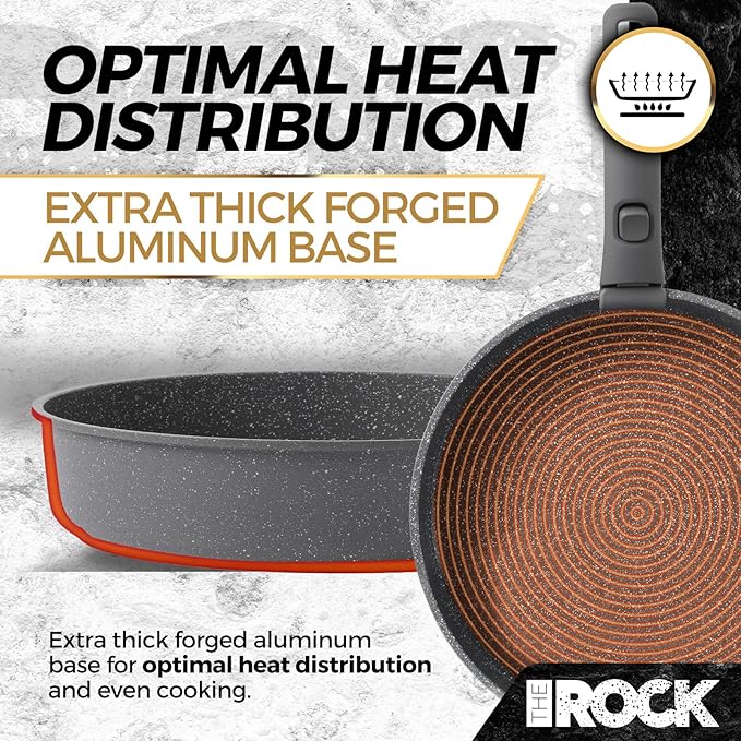 THE ROCK SMART SPACE Ceramic 16pc Nonstick Pots and Pans Set with ROCK.TEC, Cookware Set with Detachable Handles, Scratch/Stain/Crack Proof, Oven & Dishwasher Safe, PFAS & PFOA Free, Grey