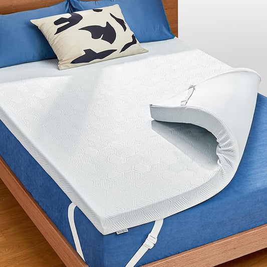 Dreamsmith 3 Inch Gel Memory Foam Mattress Topper King, Breathable Pressure Relief, High Density Pad, Washable Cover with Elastic Straps & Non-Slip Bottom, CertiPUR-US Certified, Cooling