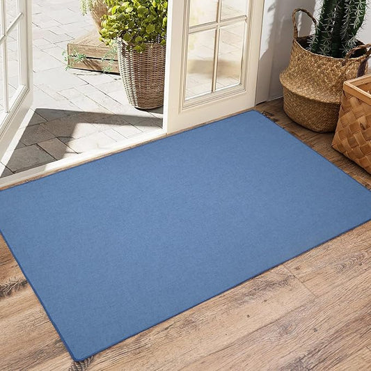 Yancorp 2.6'X4'Ultra Thin Big Bathroom Rugs,Low Profile Bath Mat Non Slip Fit Under Door Absorbent Shower Rug Washable Large Indoor Door Mat