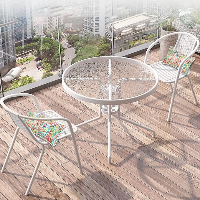 FUNHOME Outdoor Indoor Lumbar Pillow Covers ONLY, No Insert! Water-Repellent Patio Lumbar Cases 12” x 20”, Throw Pillowcase Shell for Couch Garden Furniture Use -Melora Paisley