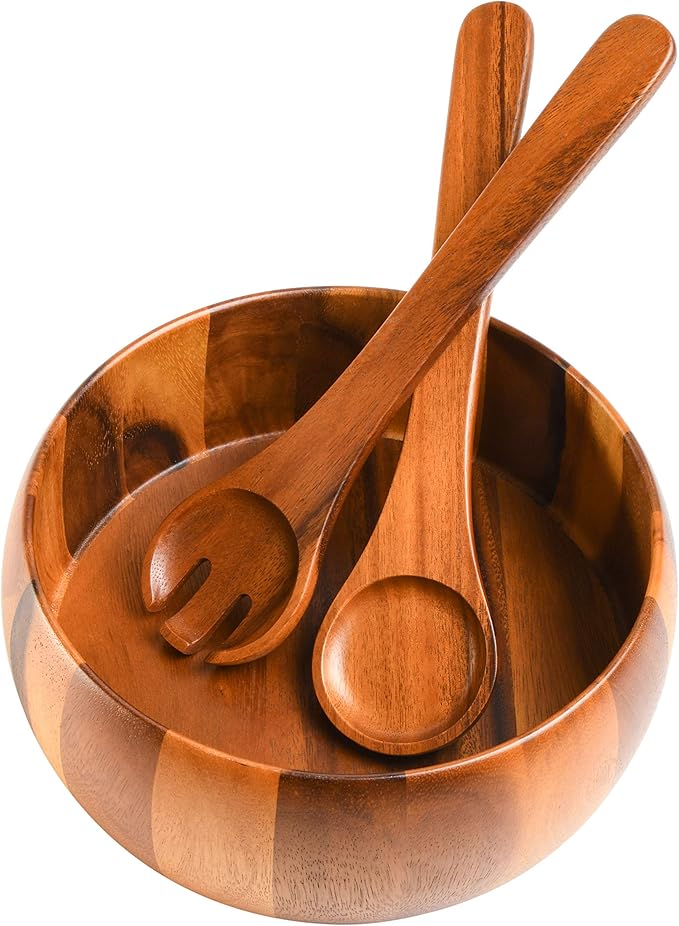 Gibson Home Laurel Acacia Wood Salad Bowl Set, 3 - Piece, Acacia Wood