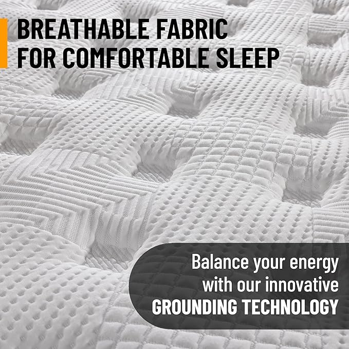 Ottomanson Full 12” Eurotop Hybrid Mattress - Premium Quilted Cover - Made in USA - Medium-Firm Support - Individually Pocketed Coils & CertiPUR-US Foam - Fiberglass-Free - Bed in a Box