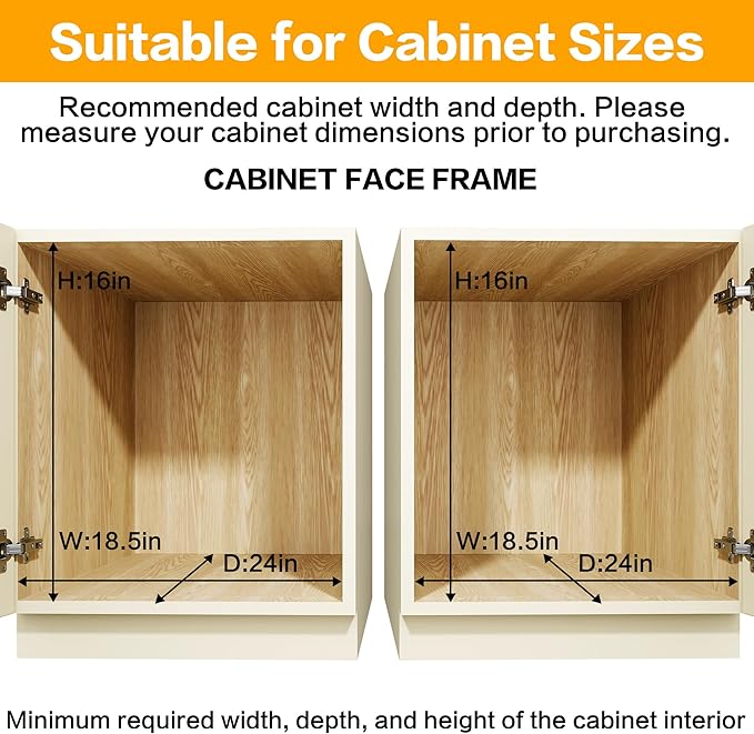 2-Tier Kitchen Cabinet Pull Out Cabinet Organizer,Shelf and Drawer Organizer Slide Out Pantry Storaqe Basket in Multiple Sizes (17" W x 21" D)