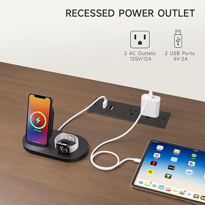 55" TV Stand with Power Outlet for TVs up to 60 Inch, Entertainment Center with Storage and Adjustable Shelves, Modern Media Console with Sliding Doors for Living Room, Walnut