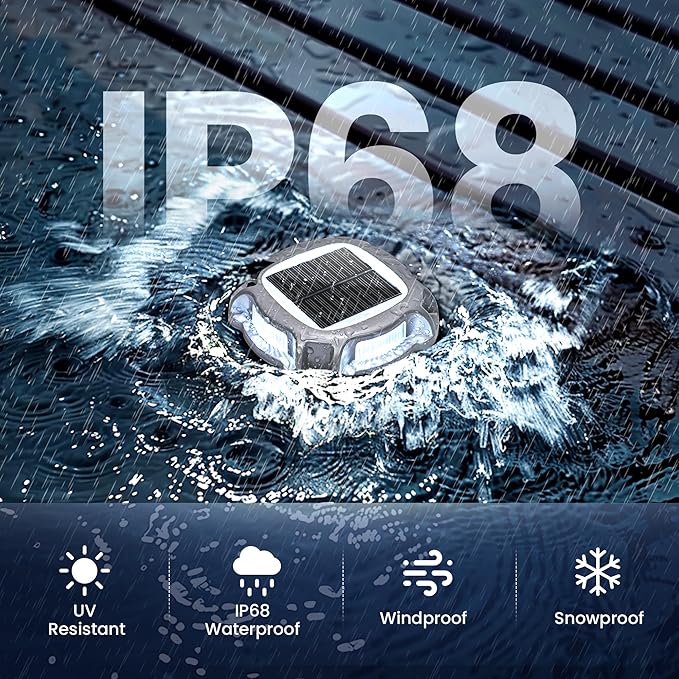 SOLPEX Solar Deck Dock Lights Outdoor 4 Pack,Color Changing Solar Powered Light, Solar Driveway Markers Driveway Lights Solar Powered, Waterproof for Step,Sidewalk,Path,Garden,Yard