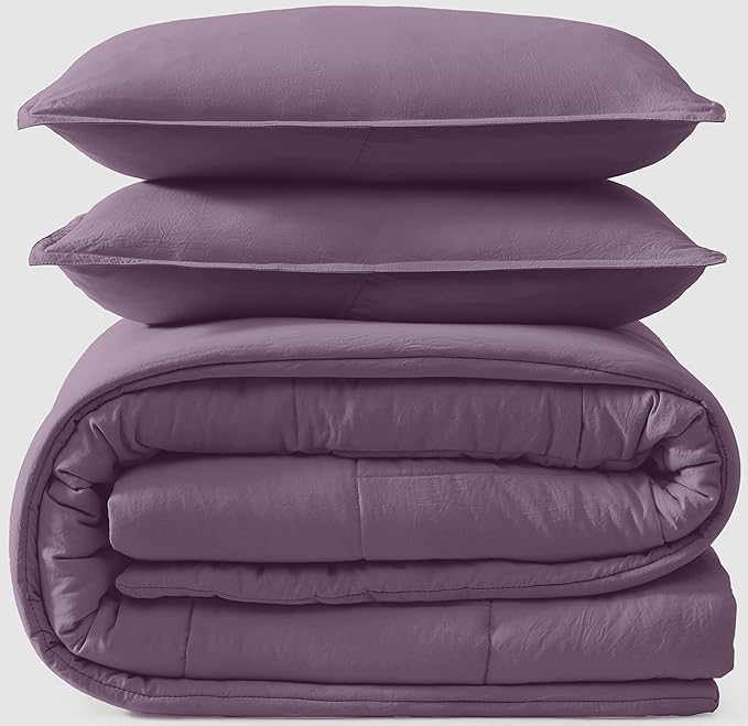 UGG Leonora Comforter Set with 2 Pillow Shams Lightweight Down Alternative Blanket Reversible Cozy Warm All Season Washable and Hypoallergenic Bedding Set, King, Purple Shadow