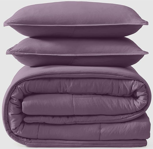 UGG Leonora Comforter Set with 2 Pillow Shams Lightweight Down Alternative Blanket Reversible Cozy Warm All Season Washable and Hypoallergenic Bedding Set, Full/Queen, Purple Shadow