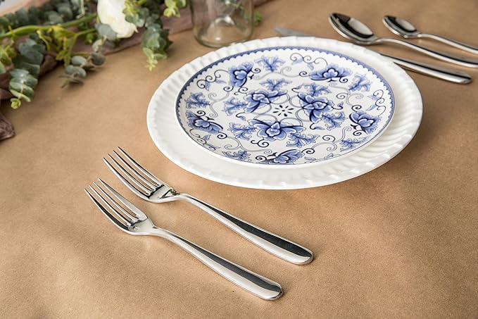 Fortessa Grand City Flatware 20 Piece Set, 10", Silver,