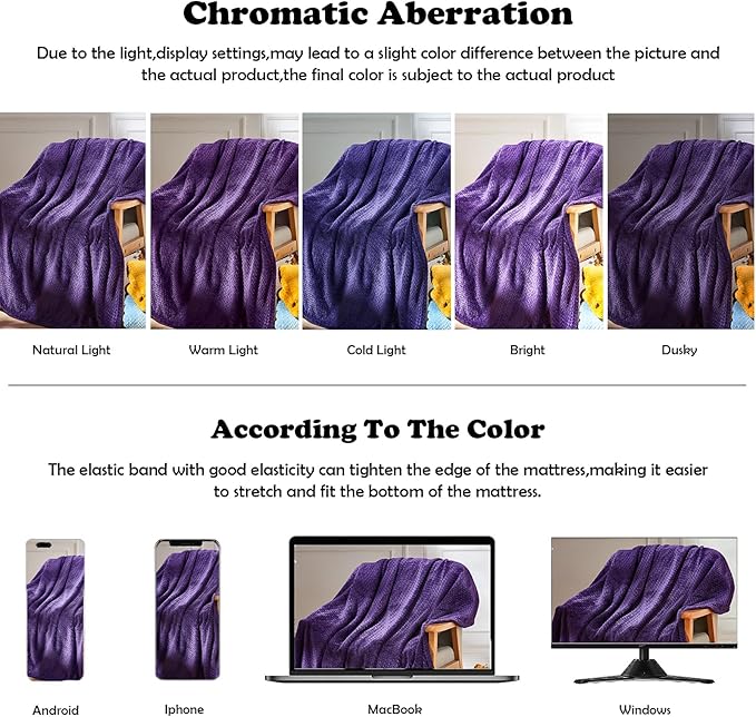 NEWCOSPLAY Super Soft Throw Blanket Dark Purple Premium Silky Flannel Fleece Leaves Pattern Lightweight Bed Blanket All Season Use (Dark Purple, Throw(50"x60"))