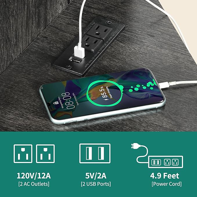 YITAHOME Farmhouse TV Stand with Power Outlet, Corner TV Stand for 55/50 Inch TV, Entertainment Center with Storage, TV Console Cabinet for Living Room, Grey Oak