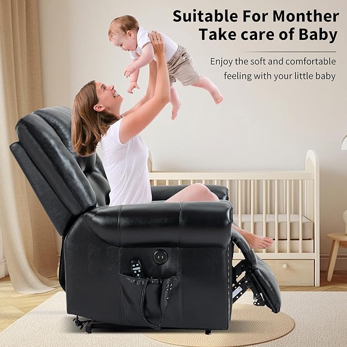 Recliner Chairs for Adults, Oversized Bedroom Chair with Massage, Sofa Chair Home Theater Seating with Lumbar Support, Comfortable Lift Chair for Elderly, Glider Nursery Chair for Living Room