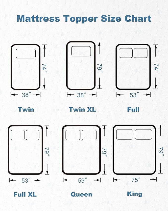 Ferlizer 2" [Twin] Mattress Topper, Memory Foam Mattress Topper Twin with Ultra Soft Cover & Corner Straps, CertiPUR-US Certified