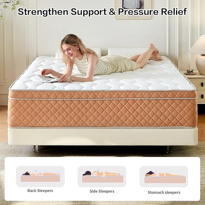 Queen Mattress, Memory Foam Medium Firm Mattress, Fiberglass Free, Certified Safe Foams & Fabric, Mattress in a Box (14 Inch, Queen (U.S. Standard))