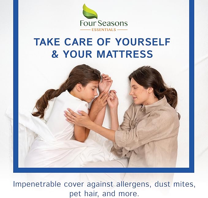 Split California King (2PC) Mattress or Box Spring Encasement (8"-11" Depth) Waterproof Zippered Protector Hypoallergenic Premium Bedbug Cover Protects from Dust White