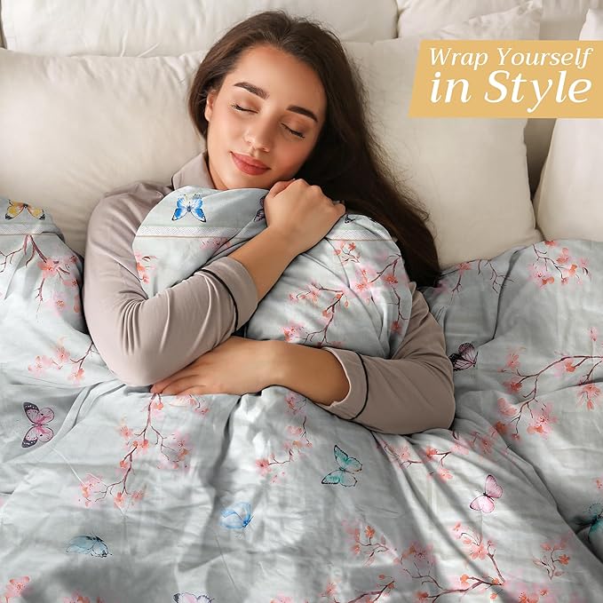 Maison d' Hermine Throw Blanket for Couch Lightweight Soft Warm Breathable Cotton Throw Blankets for Bed Girls Boys Women Men Gifts Sofa Travel Living Room Chair Bedding (60"x80", Blossoms in Spring)