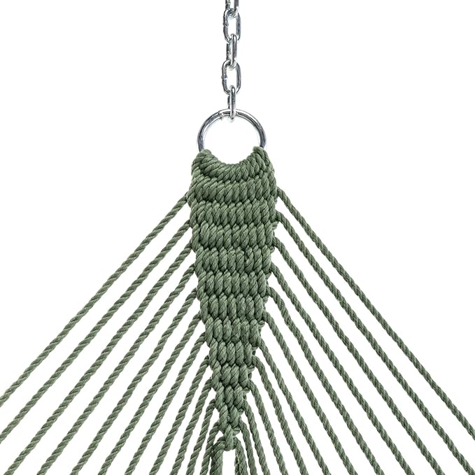 Original Pawleys Island 15DCMDW Presidential Meadow Duracord Rope Hammock w/Extension Chains & Tree Hooks, Handcrafted in The USA, Accommodates 2 People, 450 LB Weight Capacity, 13 ft. x 65 in.
