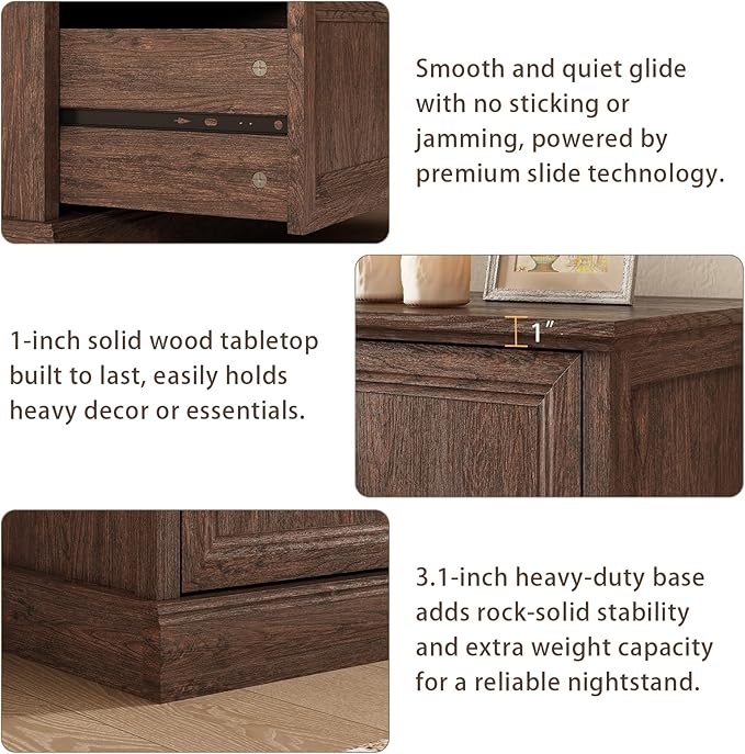 Farmhouse 6 Drawer Dresser for Bedroom, 55 Inch Wide Modern Brown Dresser TV Stand with Large Drawers & Bar Handles, Rustic Wood Chest of Drawers for Bedroom, Living Room, Hallway, Entryway.
