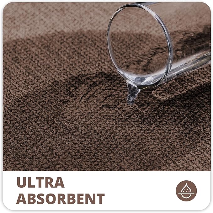 Bath Mat,Ultra Thin Bathroom Rugs,Rubber Bath Mats for Bathroom,No Slip Bath Rugs,Quick Dry,Machine Washable,Low Pile,Absorbent,Shower Outside,Sink,Home Decor Accessories.Brown,1'5"x2'3"(2 Pack)