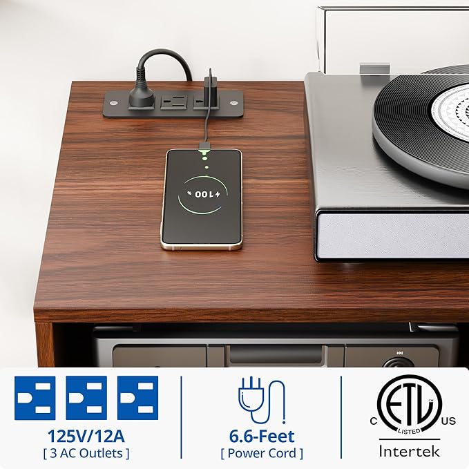 Cozy Castle TV Stand for 48 Inch TV, Mid Century Modern Entertainment Center with Storage Cabinet, TV Media Console for Living Room, Bedroom, Dark Brown