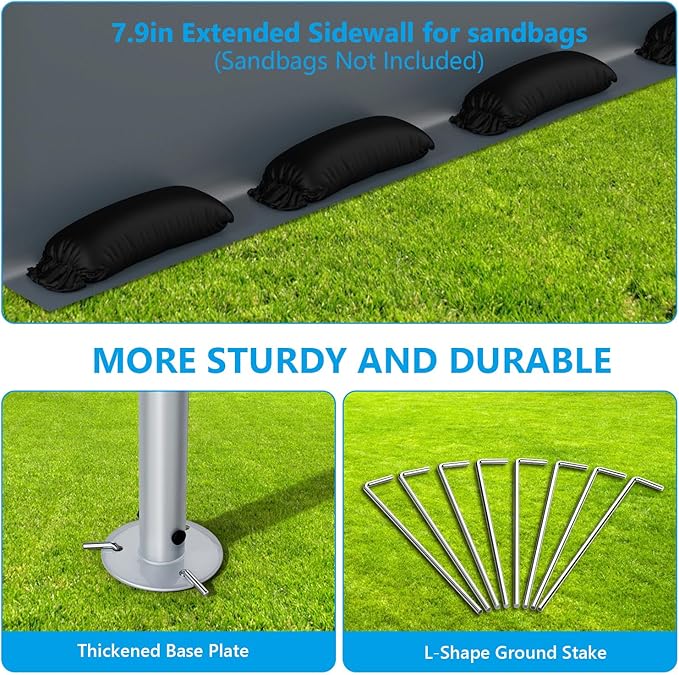 6x8FT Outdoor Storage Shelter Carport, Portable Shelter Heavy Duty Storage Shed Carport with Roll-up Zipper Door for Bike, Motorcycle, Garden Storage, Waterproof and UV Resistant, Gray