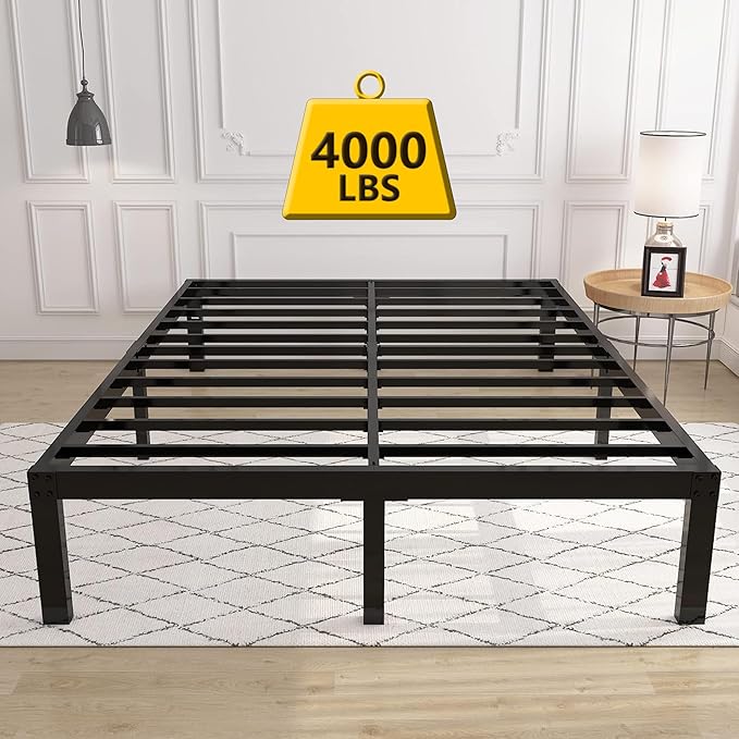 14 Inch 4000lbs Heavy Duty Support Basic Bed Frame/Mattress Foundation/Box Spring Replacement/Steel Slat Platform/Easy to Assemble/with Storage/Noise Free, Full