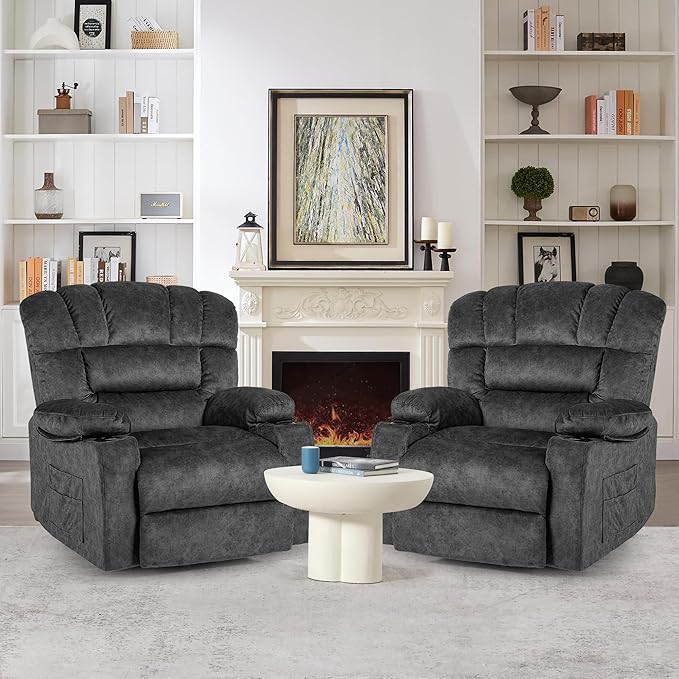 Recliner Chair Manual Modern Ergonomic Lounge Single Sofa Seat Living Room Lounge Recliners on Clearance Foam Filling