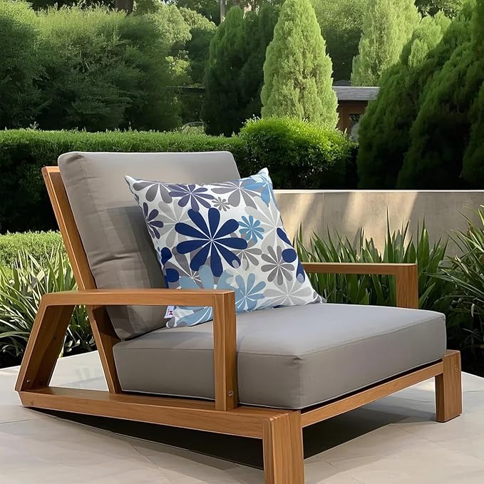 Outdoor Pillows, Pack of 2 Waterproof Decorative Throw Pillows with Inserts, 18”x18” Square Pillows for Bed, Couch, Sofa and Patio Furniture