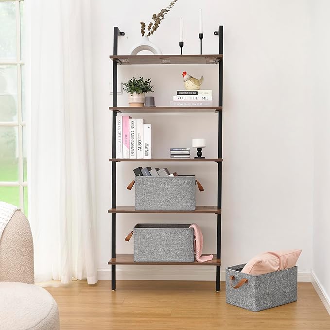 GRANNY SAYS Storage Baskets for Shelves, Closet Organizer Bins, Clothes Storage Bins with Metal Frame, Large Baskets for Organizing and Storage, Collapsible, Gray, 2-Pack