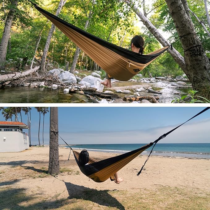 Suparpine I Hammock for Camping with Straps Included (Sand, Single)