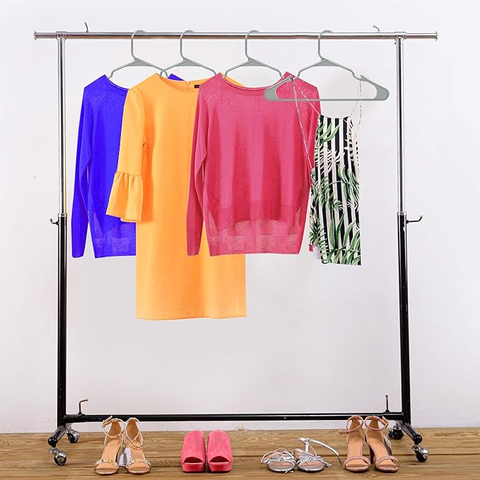 Utopia Home Plastic Hangers 20 Pack - Perfect Space Saving Clothes Hanger - Durable and Strong - Perfect Closet Organizers with Shoulder Grooves (Grey)