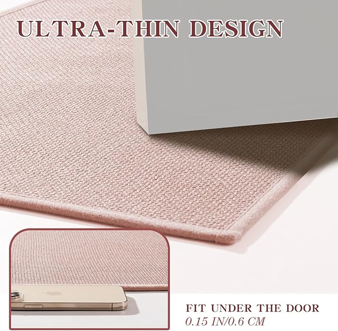 chakme Bathroom Rugs Mat 47x17, Ultra Thin Non Slip Bath Mat Runner Quick Dry Absorbent Bath Mat for Bathroom Floor, (Pink, 47"x17")