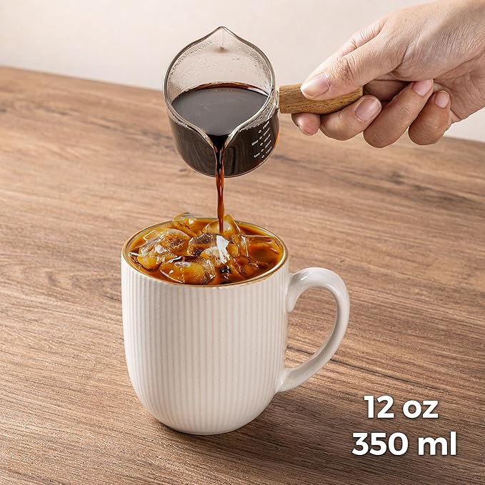 GBHOME Ceramic Coffee Mugs Set of 6, 12oz Handmade Ceramic Coffee Mugs Set with Gradient color for Latte/Tea/Beer/Hot Cocoa, Dishwasher & Microwave Safe