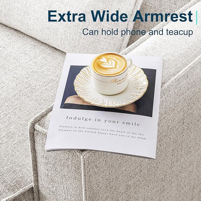 ELUCHANG Oversized Accent Chair,Modern Boucle Sofa Chair with Strong Wood Frame,High Supportive & Soft Sponges,Comfy Upholstered Armchair Reading Chairs for Living Room Apartment Small Spaces,Oatmeal