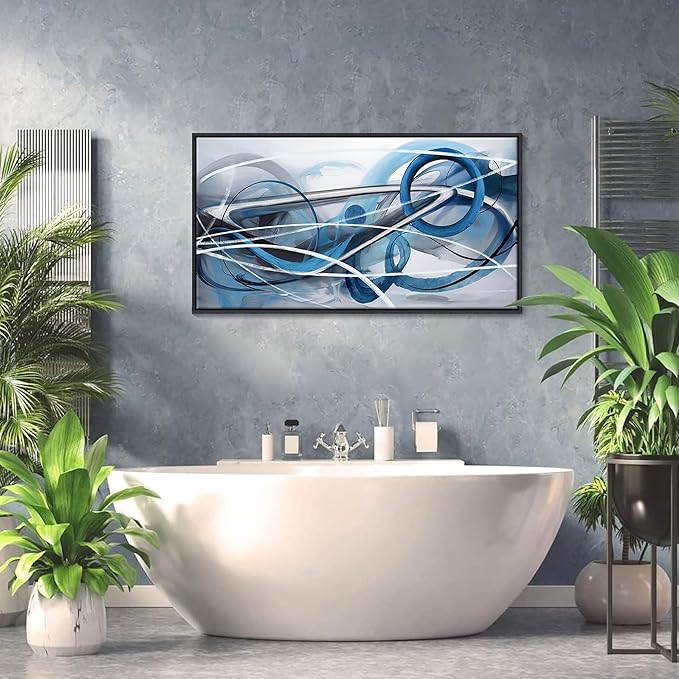 YDYSUNE Large Abstract Wall Art Blue Canvas Wall Decor Paintings Abstract Artwork for Living Room Pictures for Bedroom Decor Office Home Decoration Artwork for Walls 20×40IN