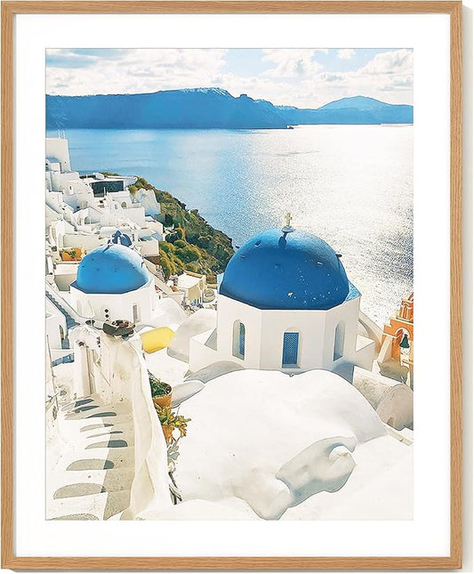 Axeman 26x32 Frame | Solid Oak Wood 26x32 Poster Frame With Mat for 22x28 | 32x26 Wood Picture Frame | Tempered Glass and Hanging Hardware Included Home Wall Decor Art Hanging Frame | Natural