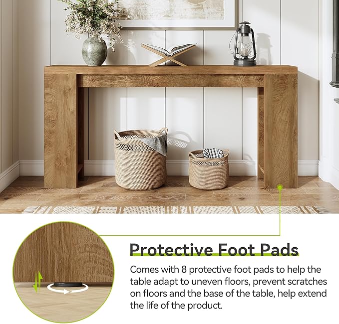 Little Tree 70.9-Inch Long Console Table, Narrow Sofa Table Behind The Couch, Farmhouse Console Table for Living Room, Entryway, Hallway